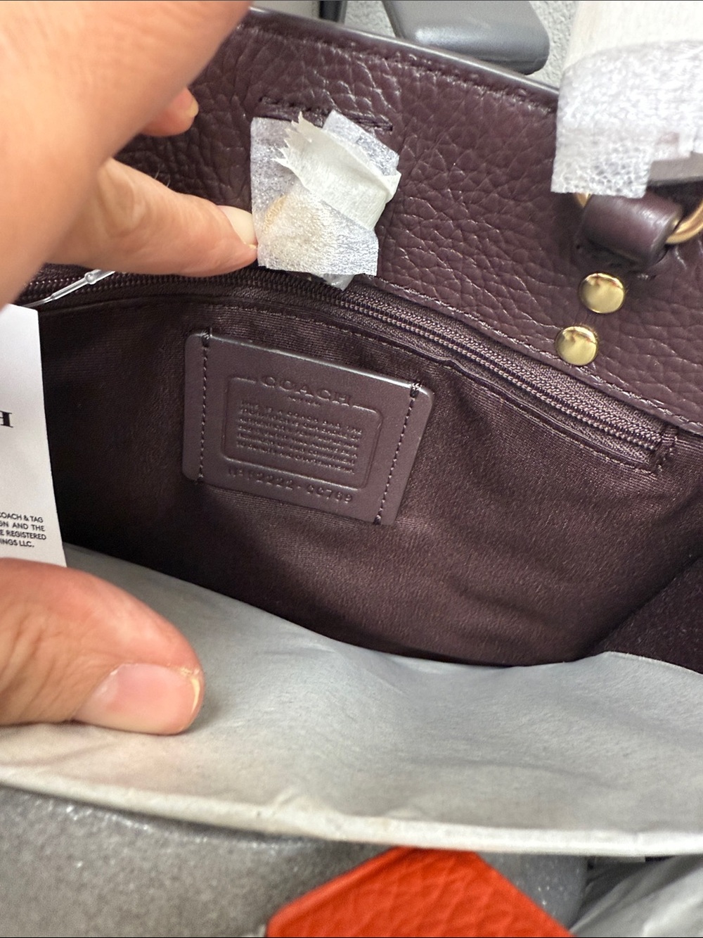 Coach CC769 Dempsey Tote 22 Signature Satchel with Red Handles and Tag - Picture 13 of 13